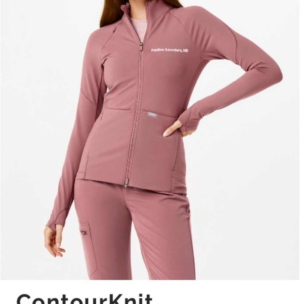 ContourKnit Mauve FIGS scrub jacket